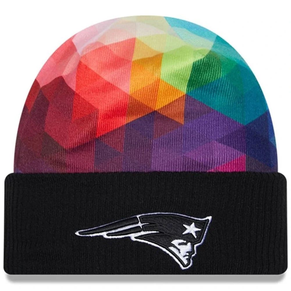 Men's New England Patriots New‎ Era Black 2023 NFL Crucial Catch Cuffed Knit Hat